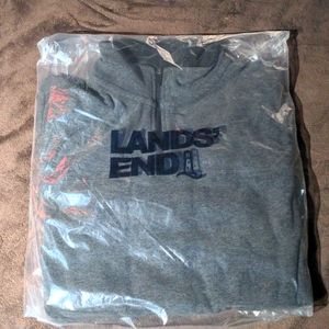 Lands end fleece quarter-zip sweatshirt medium